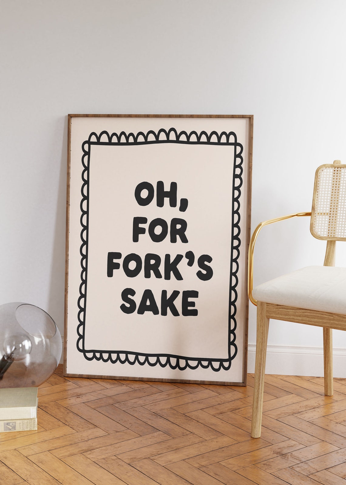 Oh For Forks Sake Funny Black Neutral Bold Typography Poster