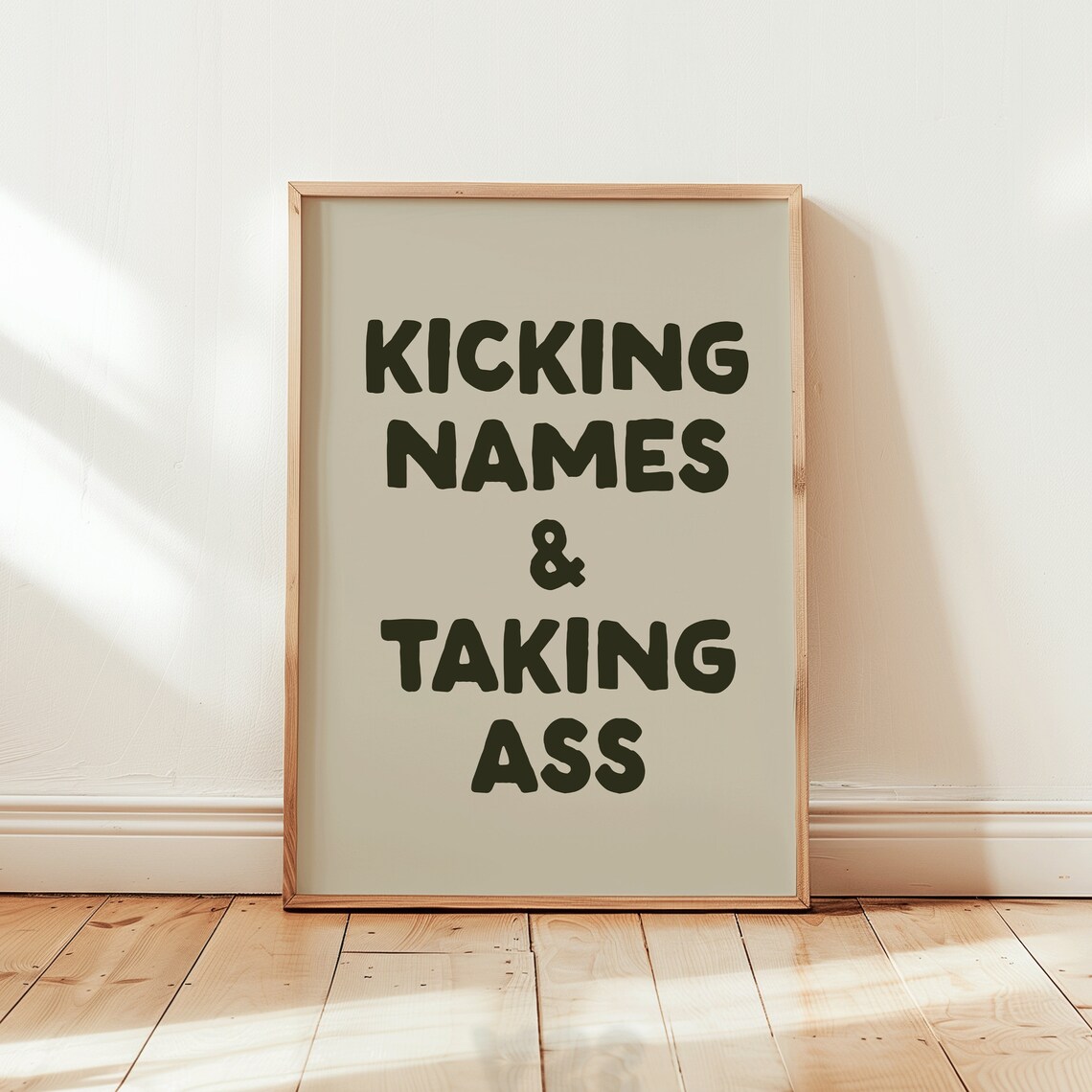 Kicking Names And Taking Ass Funny Sweary Bold Typography Poster - Image 2