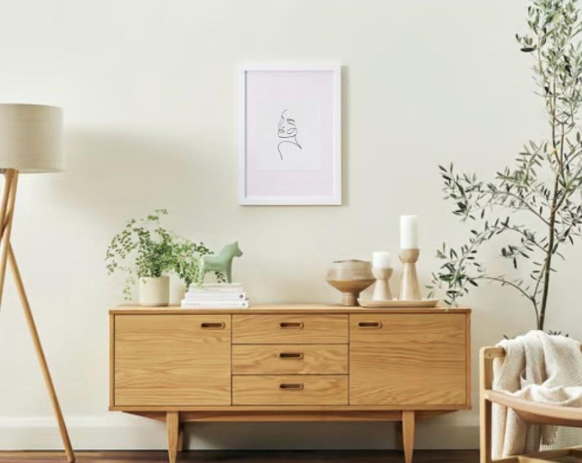 Minimal Black Line Art Woman Face Profile Modern Sketch Wall Art - Image 4
