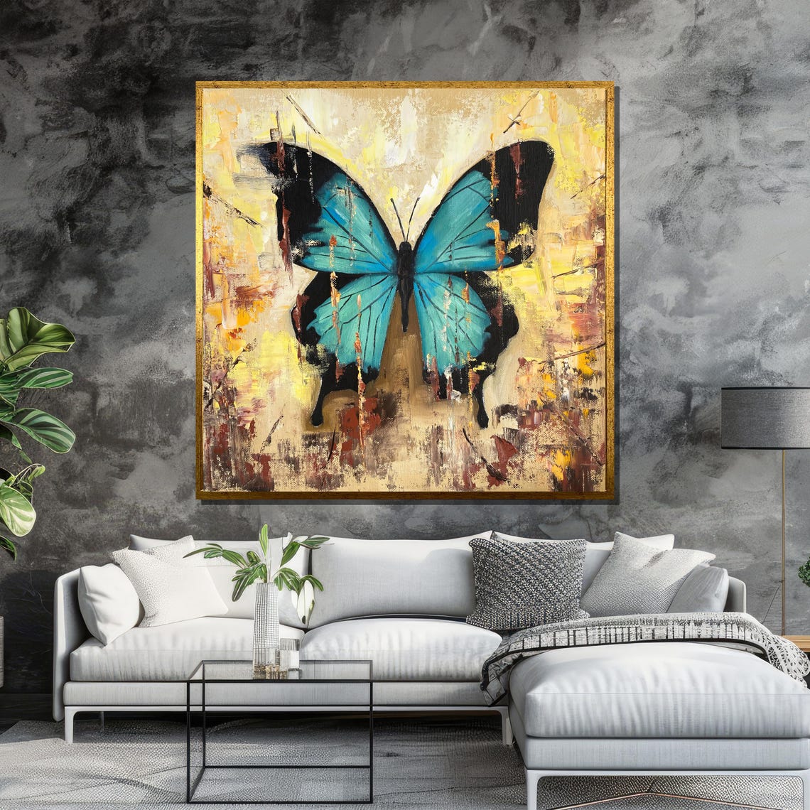 Abstract Butterfly Print Vibrant Wall Art Nature Inspired Home Decor Modern Living Room Accent - Image 6