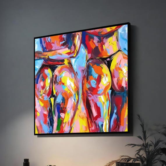 Colorful Abstract Nude Painting Vibrant Modern Art For Home Wall Decor