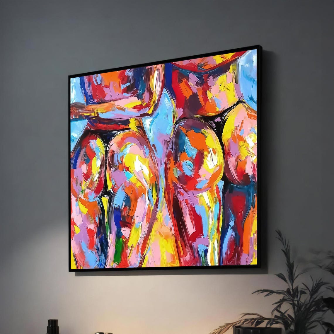 Vibrant Pop Art Abstract Figures Colorful Poster for Modern Decor