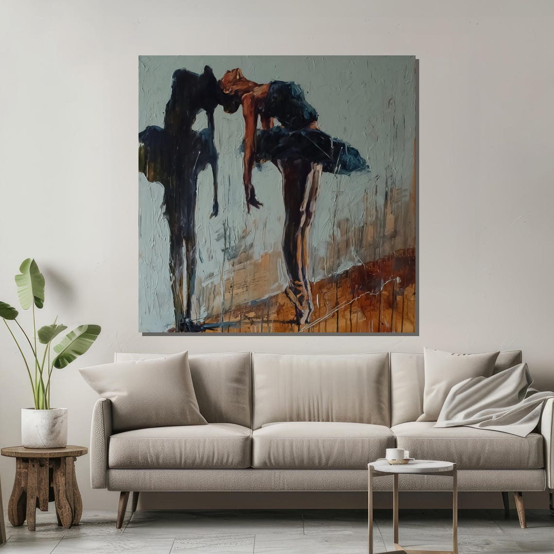 Elegant Ballerina Silhouette Painting Graceful Dance Art For Modern Wall Decor Ballet Movement Abstract Art - Image 2