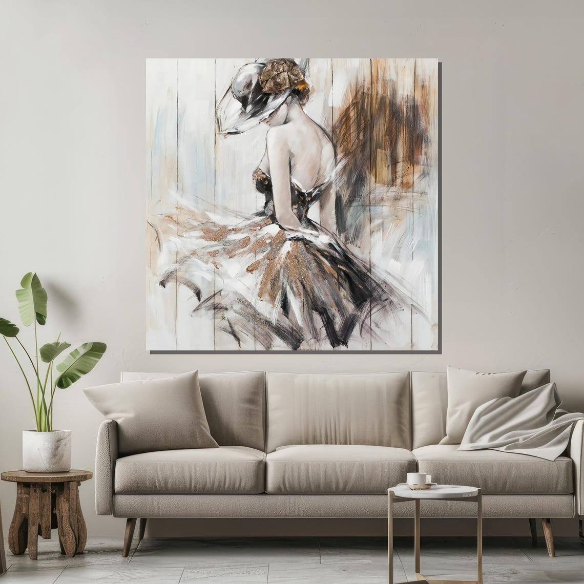 Graceful Ballerina in Tutu Back View Poster for Elegant Bedroom - Image 2