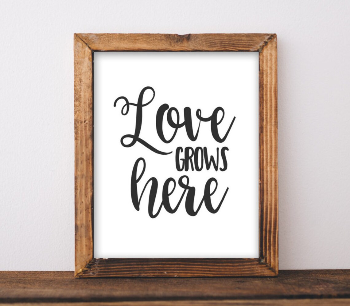 Love Art Grows Here Valentine Poster, Decor Print