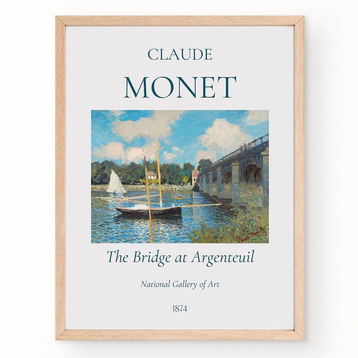 Claude Monet The Bridge At Argenteuil 1874 Museum Exhibition Wall Art