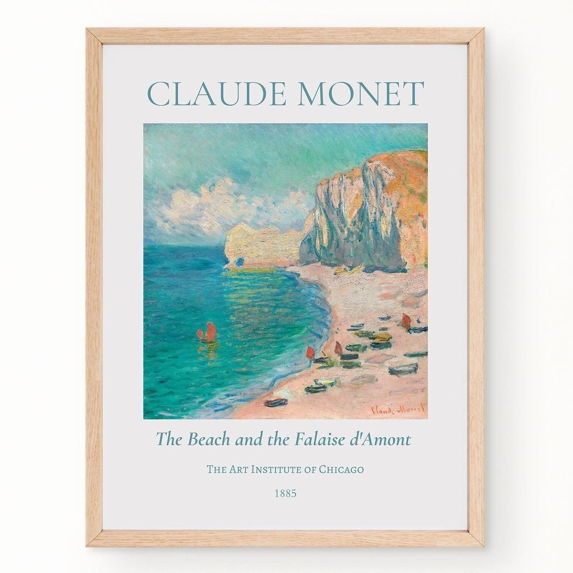 Claude Monet Beach And Falaise DAmont Etretat 1885 Exhibition Wall Art