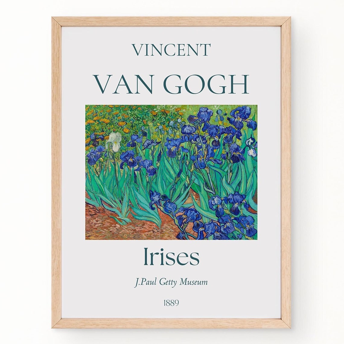 Van Gogh Irises 1889 Blue Iris Flowers Garden Getty Museum Poster