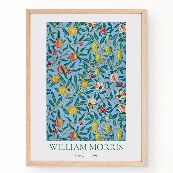 William Morris Print William Morris Poster Morris Exhibition Print Pattern Wall Decor Four Fruits Pattern Fruit Art Print Art Nouveau