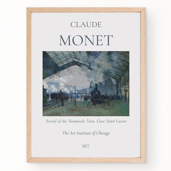 Claude Monet Art Print Normandy Train Gare Saint Lazare Monet Exhibition Poster Monet Paintings Famous Artist Poster Impressionist Art