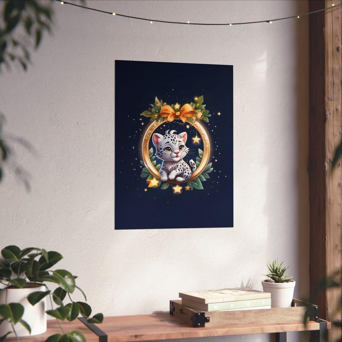 Snow Leopard Cute Baby Leopard, Holiday Decor - Image 3