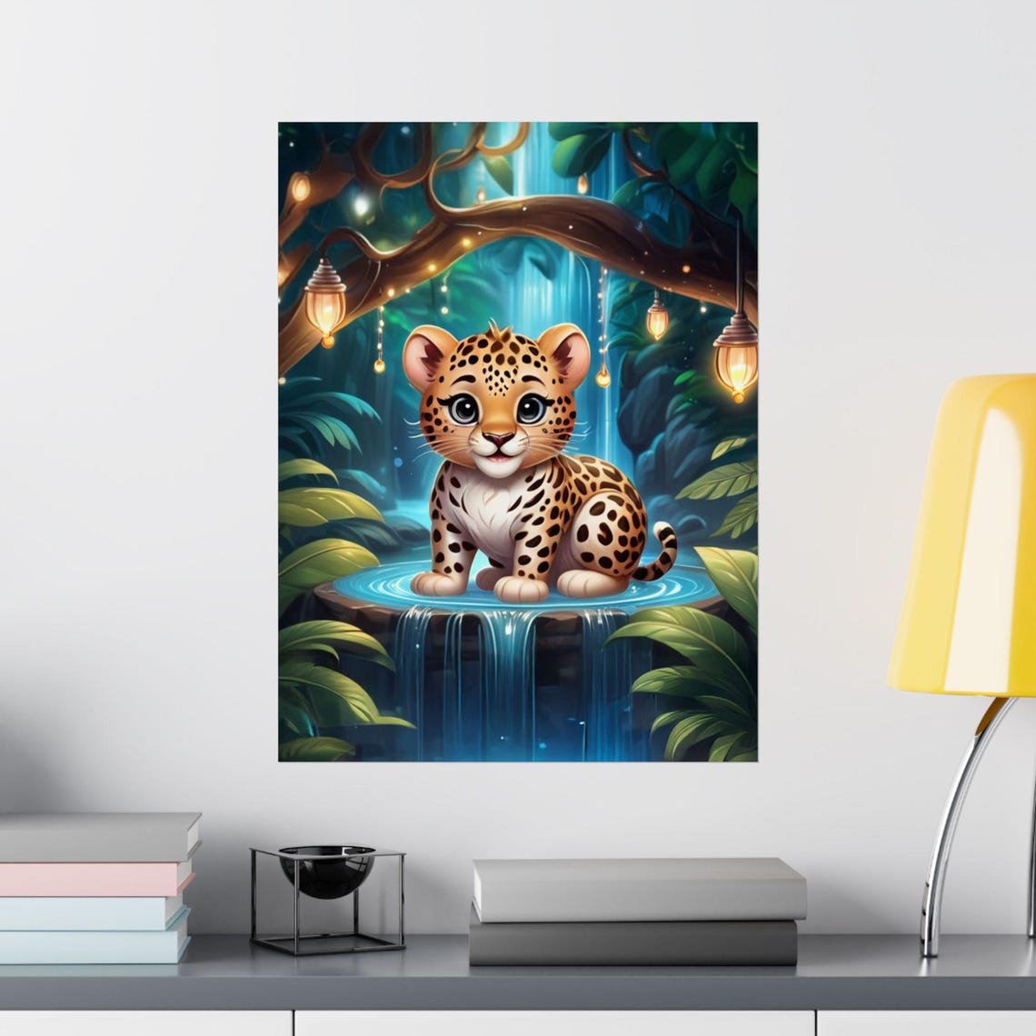 Leopard Whimsical Jungle Scene, Nursery Decor - Image 2