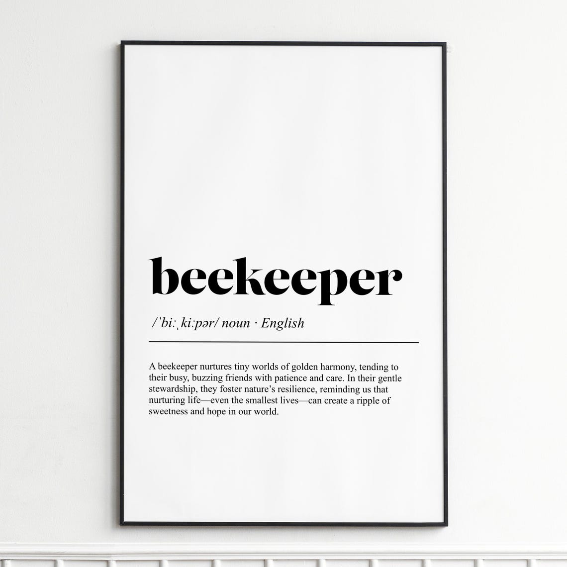 Beekeeper Golden Harmony Nurturing Bees Nature Sweet Word Poster