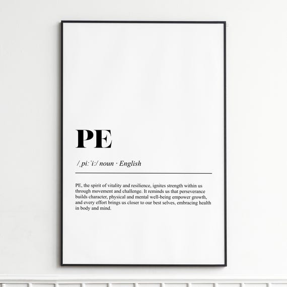 Pe Art Print Inspirational Word Definition Wall Modern Minimalist Decor Stylish Gift Or Present