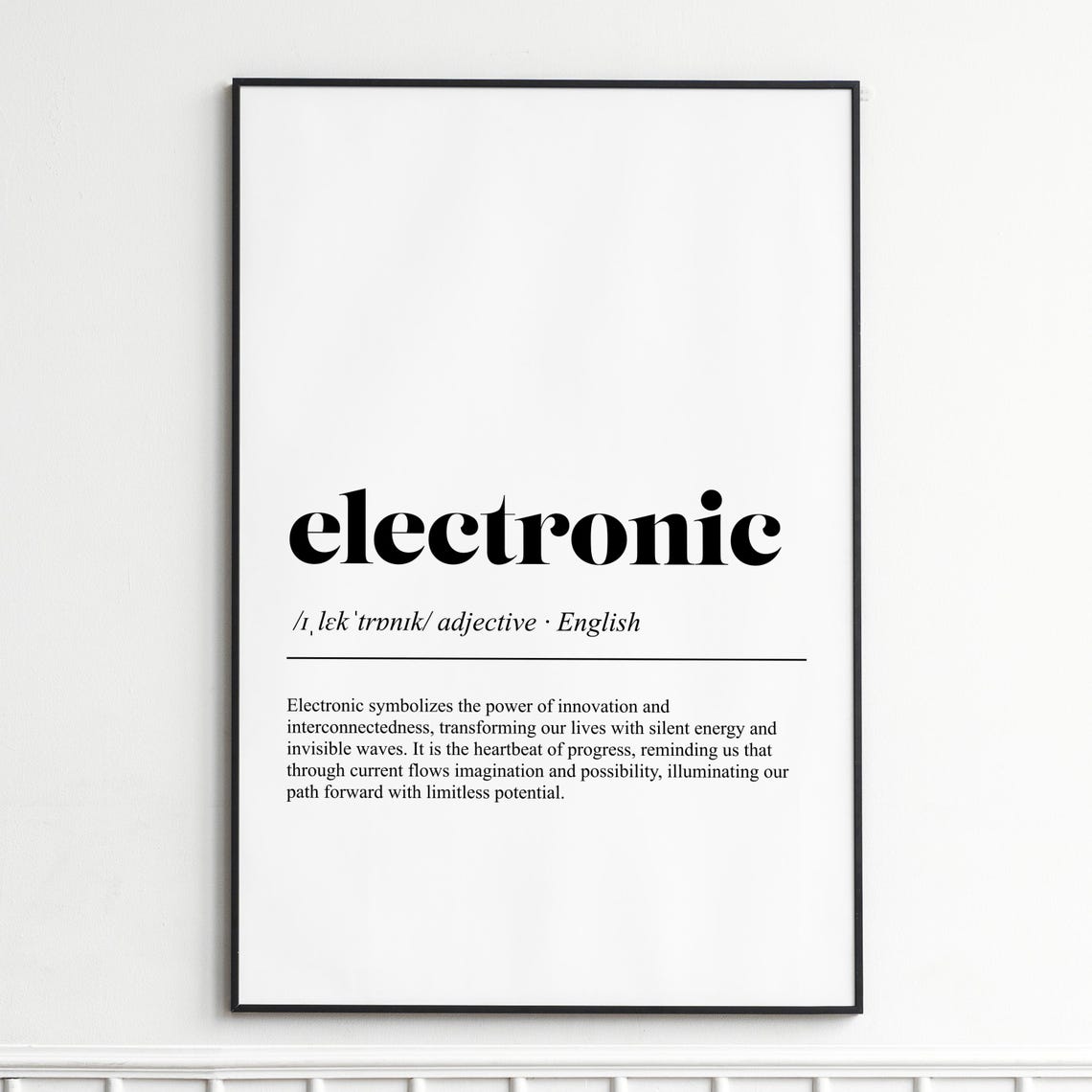 Electronic Definition Print Inspirational Word Wall Art Modern Typography Poster Gift For Book Lovers