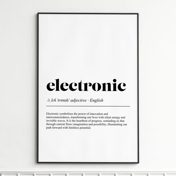 Electronic Definition Print Inspirational Word Wall Art Modern Typography Poster Gift For Book Lovers