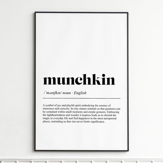 Munchkin Definition Print Whimsical Dictionary Wall Art Playful Typography Poster Nursery Room Decor Gift