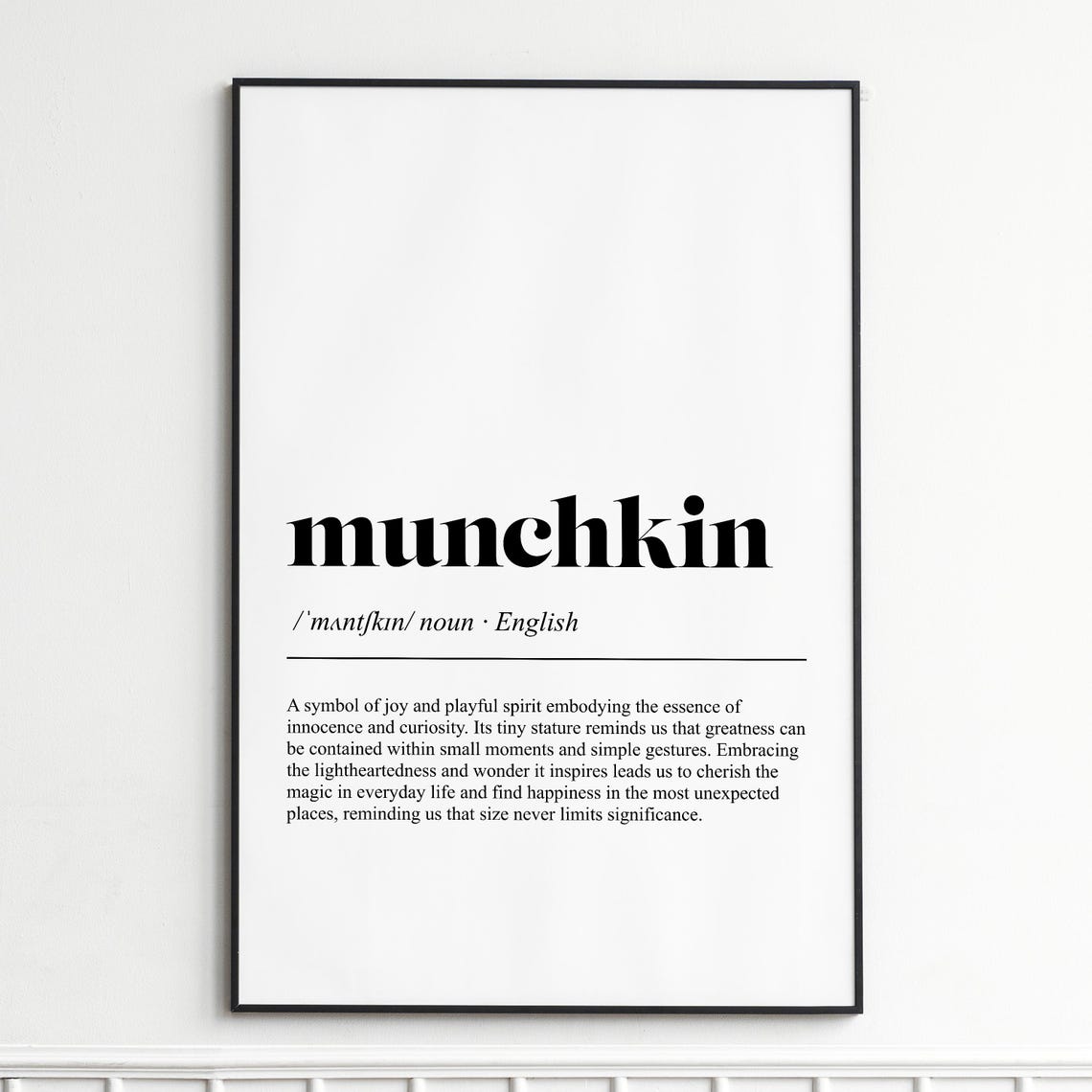Munchkin Definition Print Whimsical Dictionary Wall Art Playful Typography Poster Nursery Room Decor Gift