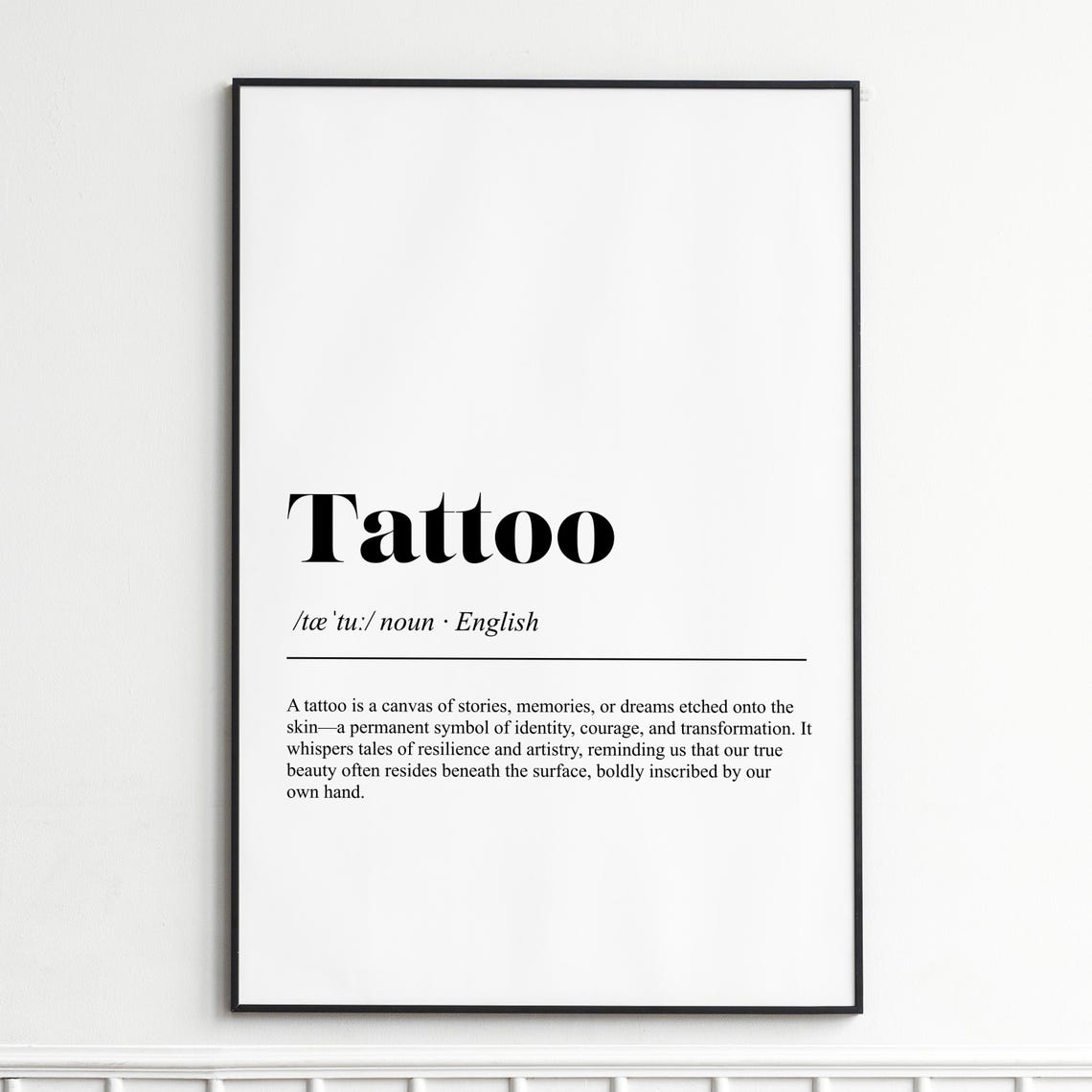 Tattoo Word Definition Dictionary Style Inked Story Art Poster