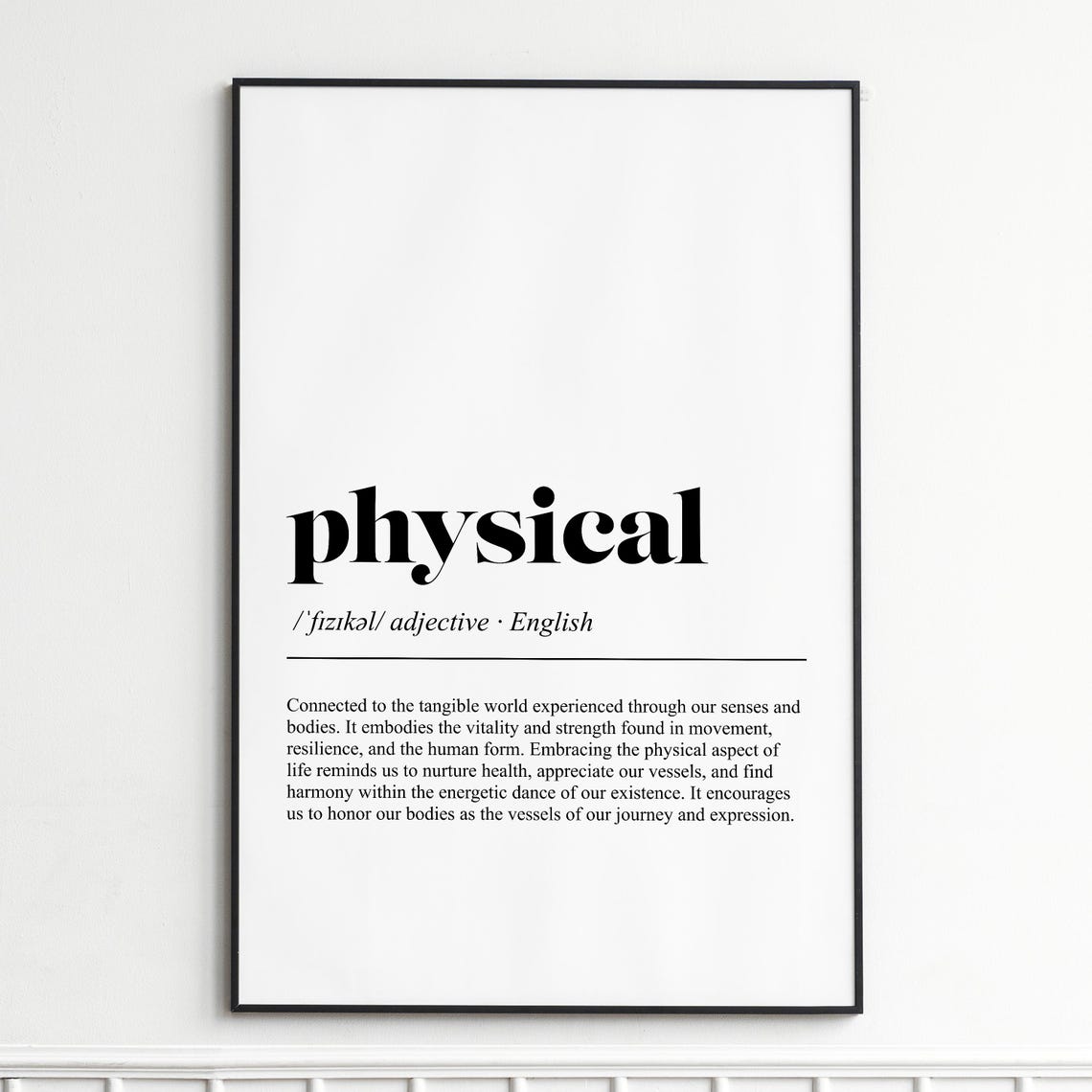 Physical Definition Print Elegant Typography Wall Art Modern Home Decor Poster Inspirational For Living Room