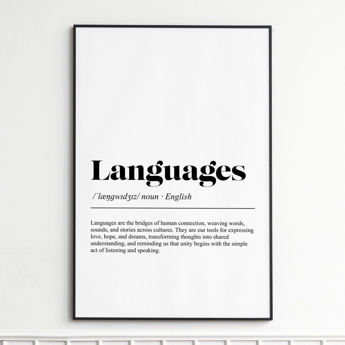 Languages Words Stories Definition Typography Dictionary Poster