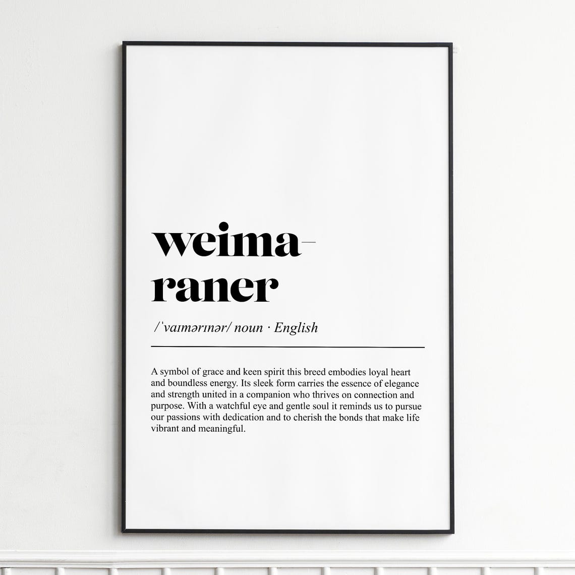 Weimaraner Dictionary Definition Dog Breed Typography Poster