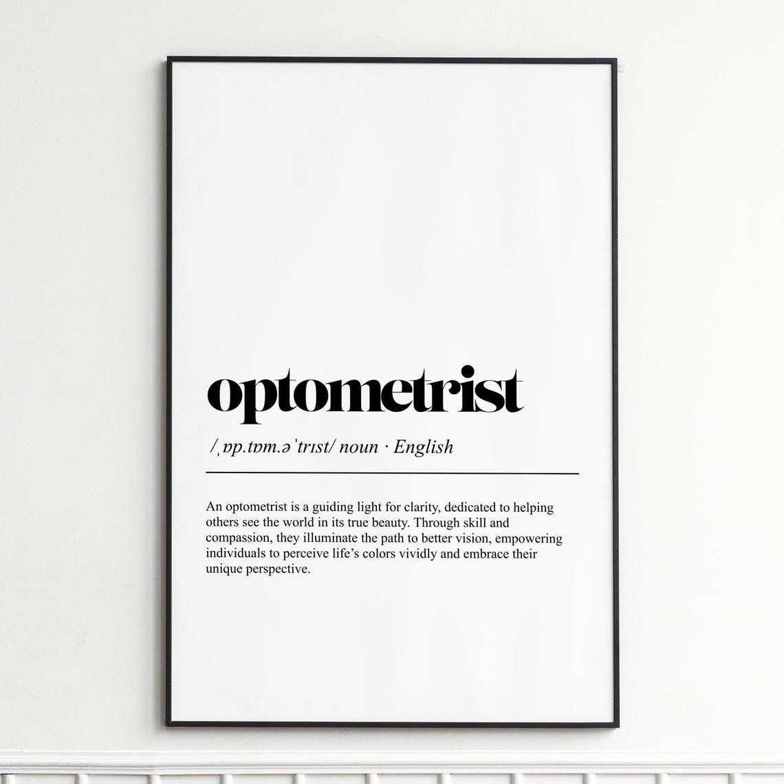 Optometrist Definition Vision Care Word Art Typography Poster