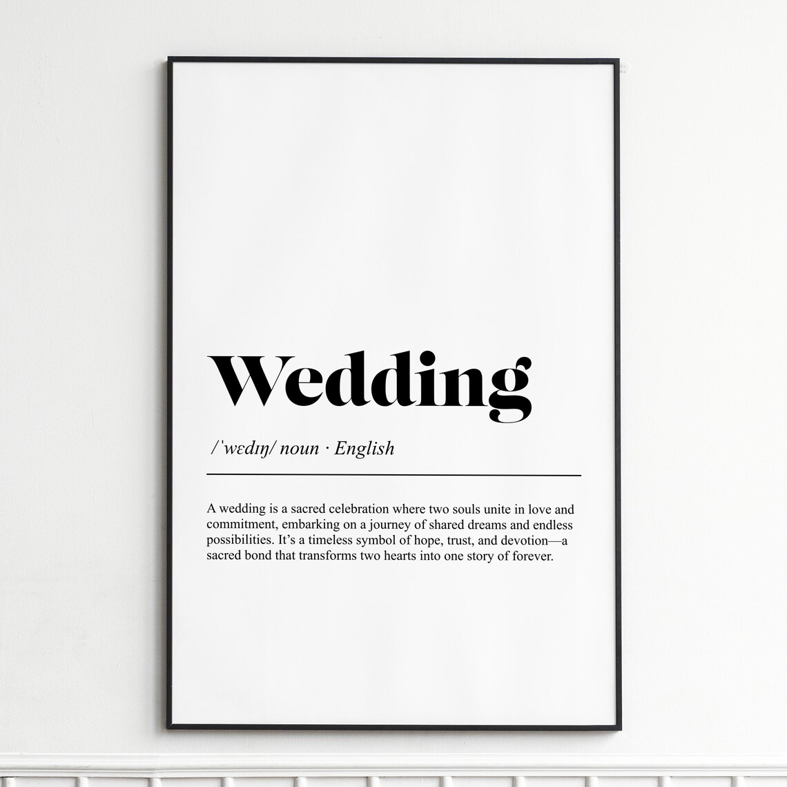 Wedding Love and Union Dictionary Word Definition Gift Poster