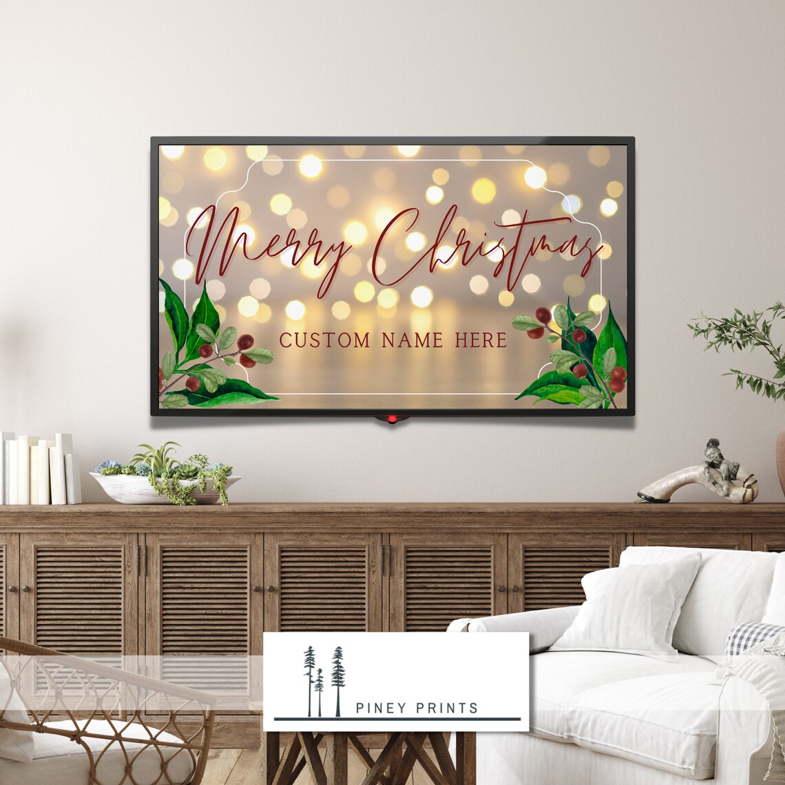 Personalized Merry Christmas Family Name Sign Holiday Wall Art - Image 3