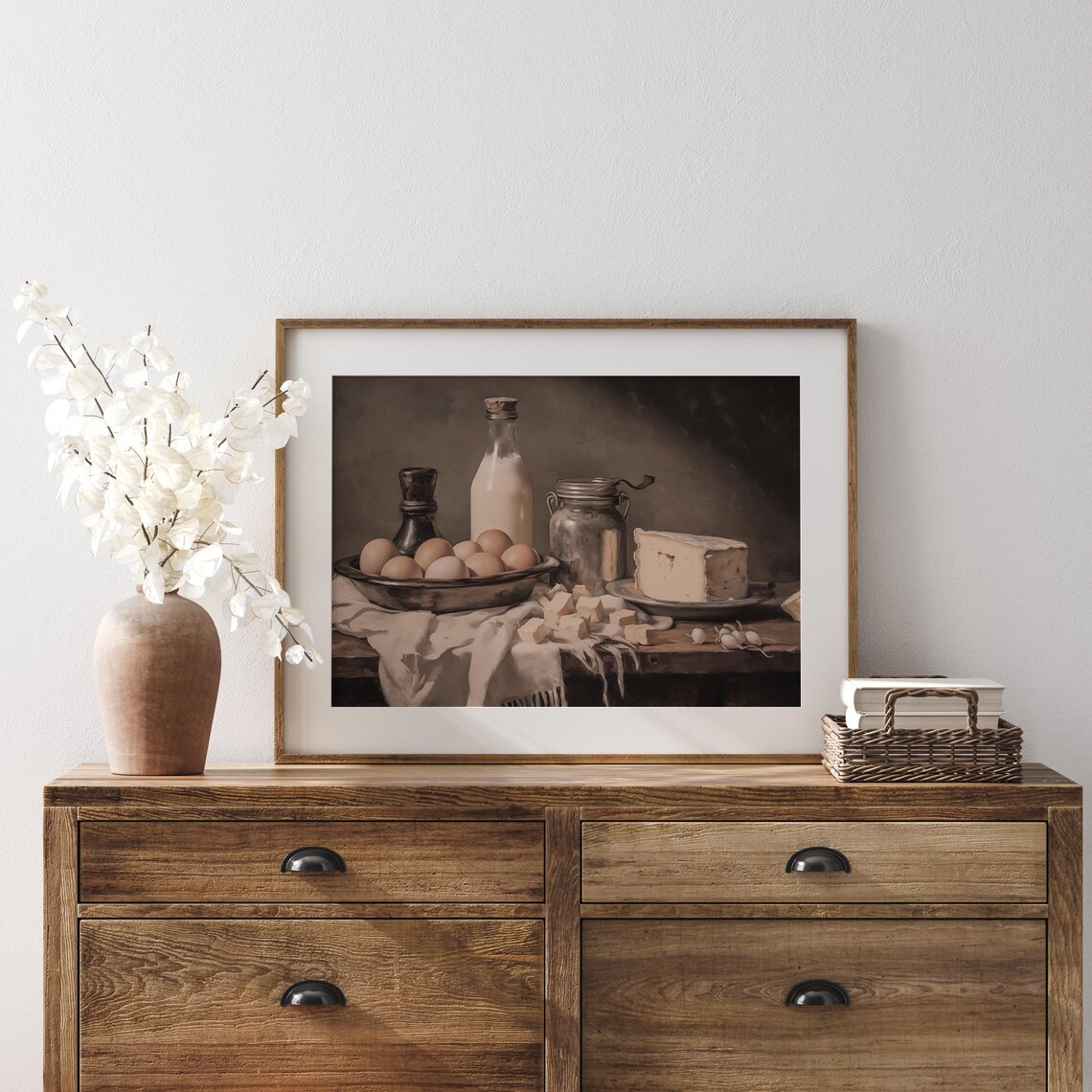 Rustic Eggs Milk Cheese And Butter Farmhouse Still Life Poster - Image 3