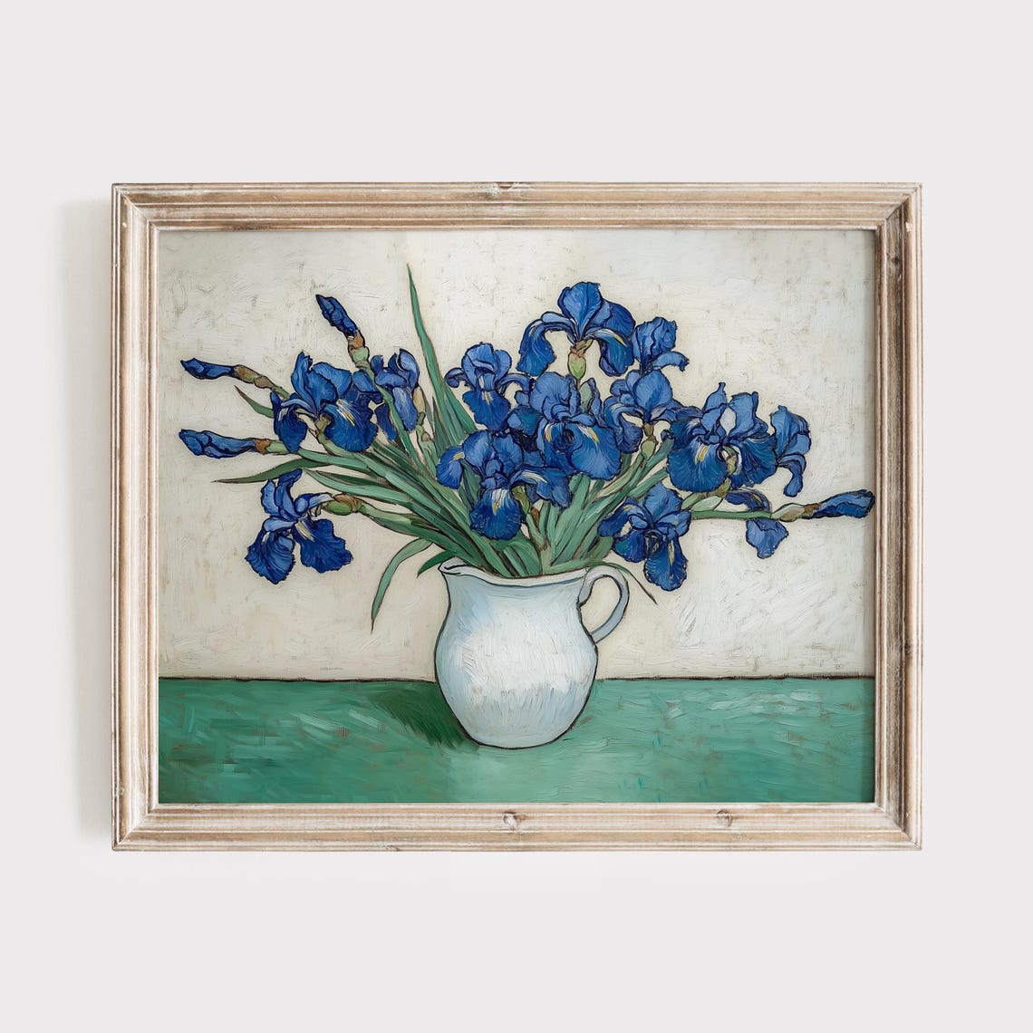 Blue Irises, Vintage Van Gogh-Inspired Botanical Art Print