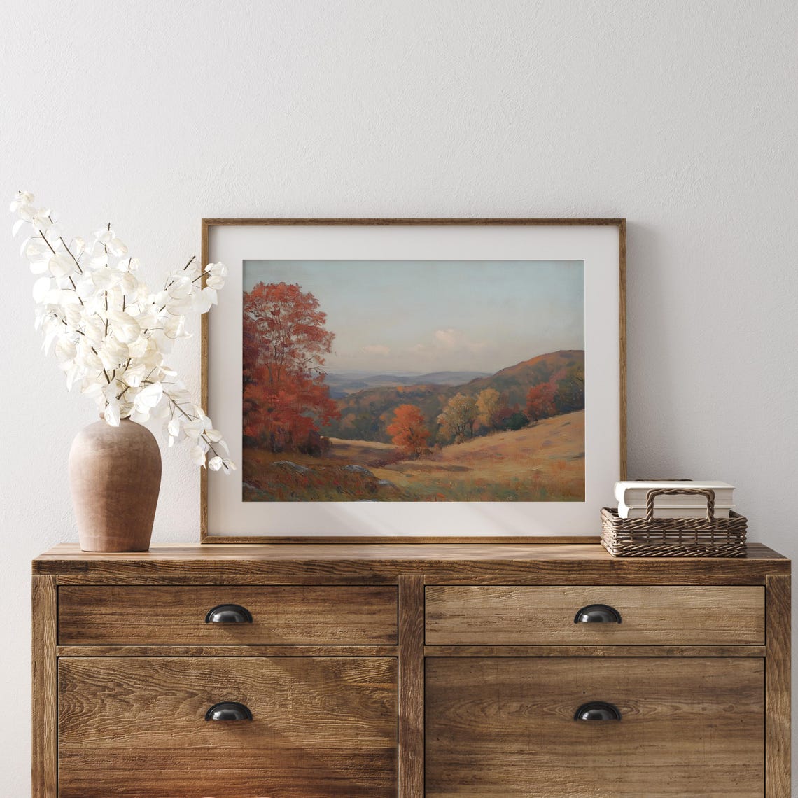 Rolling Autumn Hills Ablaze with Red and Orange Foliage Poster - Image 4