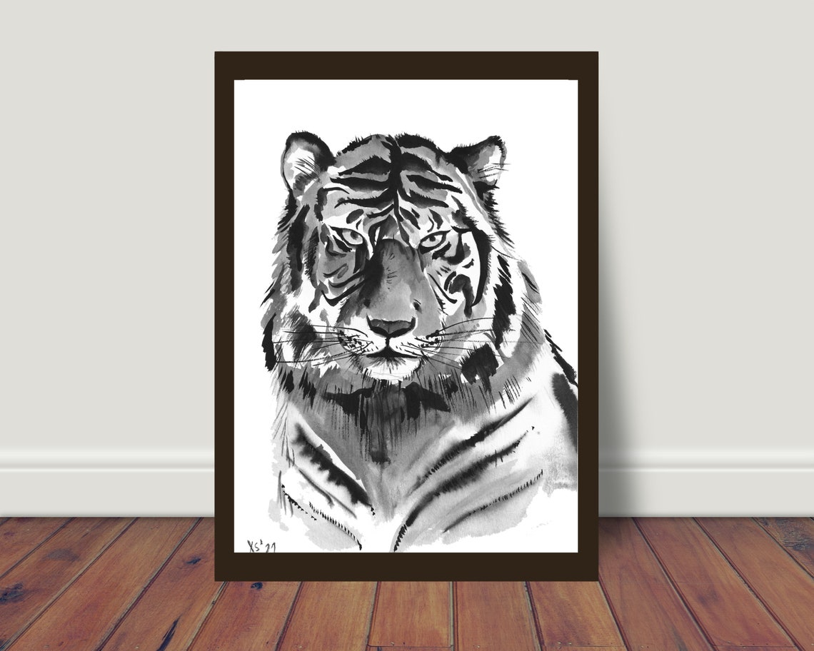 Tiger Picture Poster A4 21 X 30 Cm Watercolor Childrens Room Print Boys Girls Decoration Gift Colorful Animals Safari Animal Picture Africa Illustration