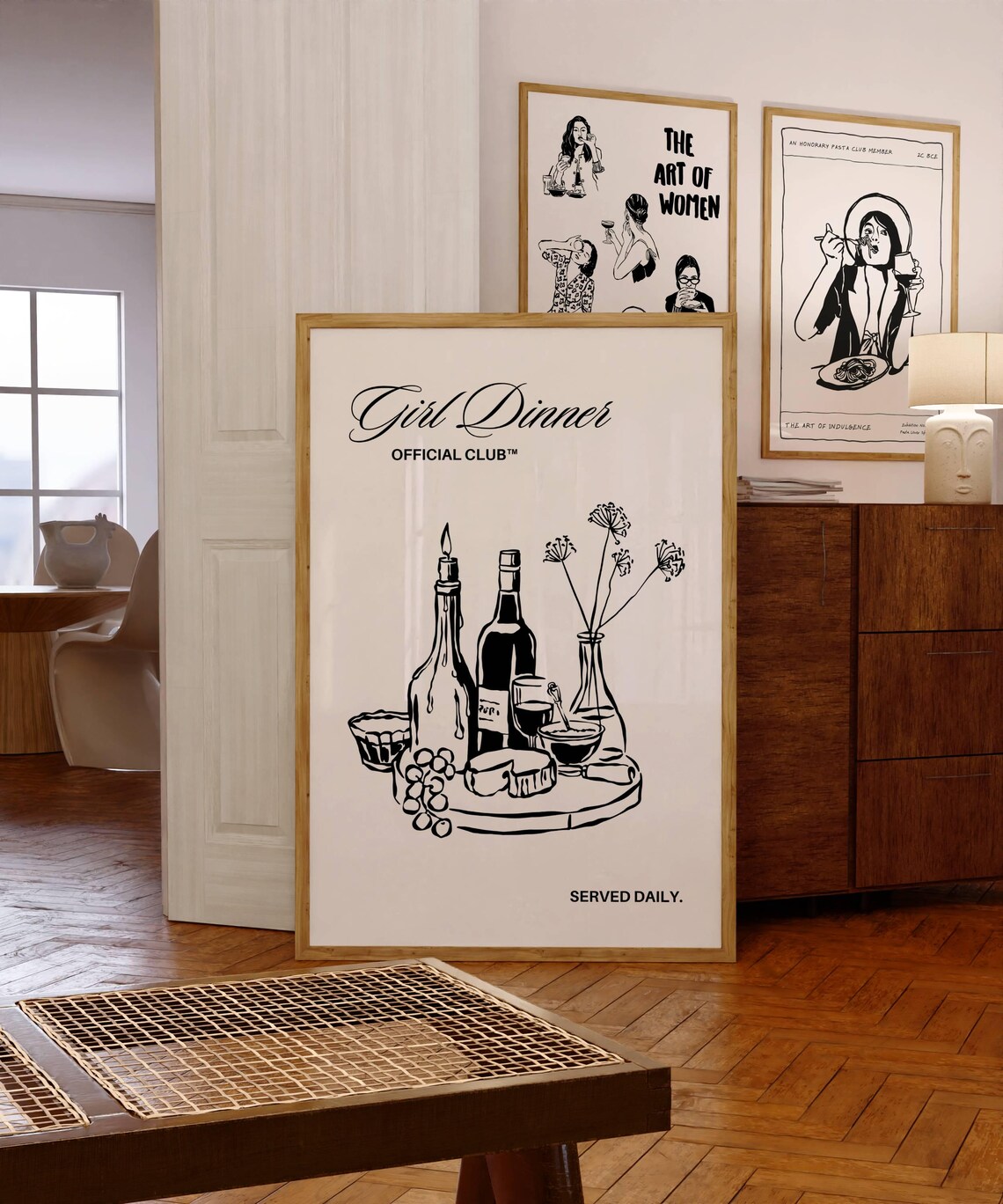 Girl Dinner Official Club Wine Cheese Candle Minimalist Poster - Image 5
