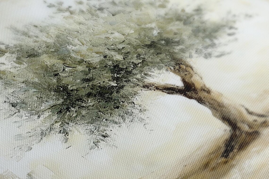 Lone Olive Tree Muted Neutral Vintage Style Painting Farmhouse Poster - Image 4