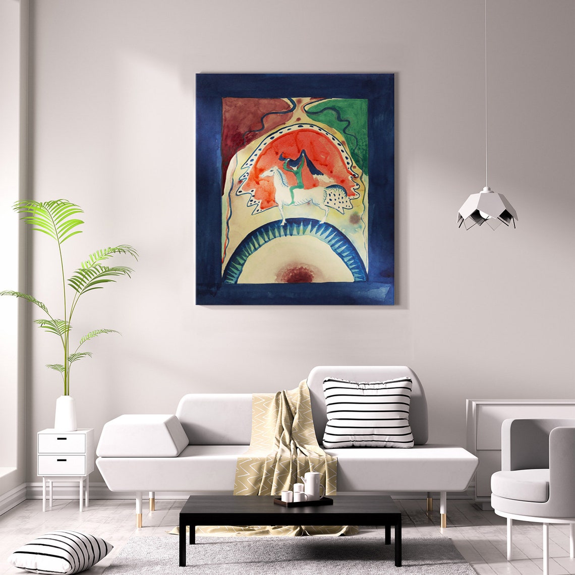 Wassily Kandinsky Design For The Cover Of Almanac The Blue Rider 1911 Classic Design Abstract Reproduction Print Wall Art - Image 2