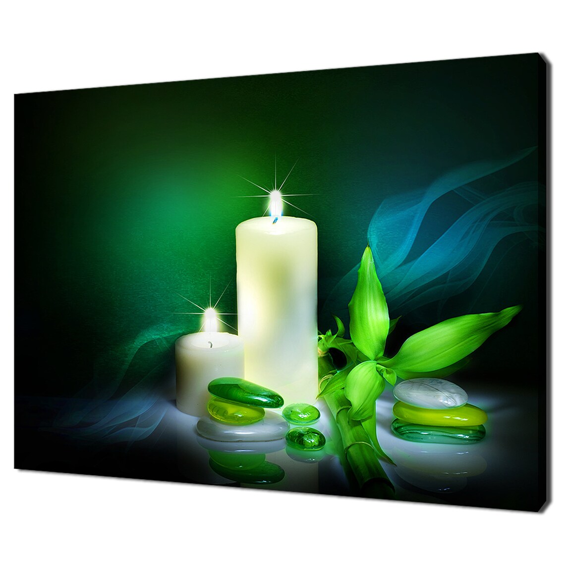 Green Spa Zen Candles, Bamboo Modern Design