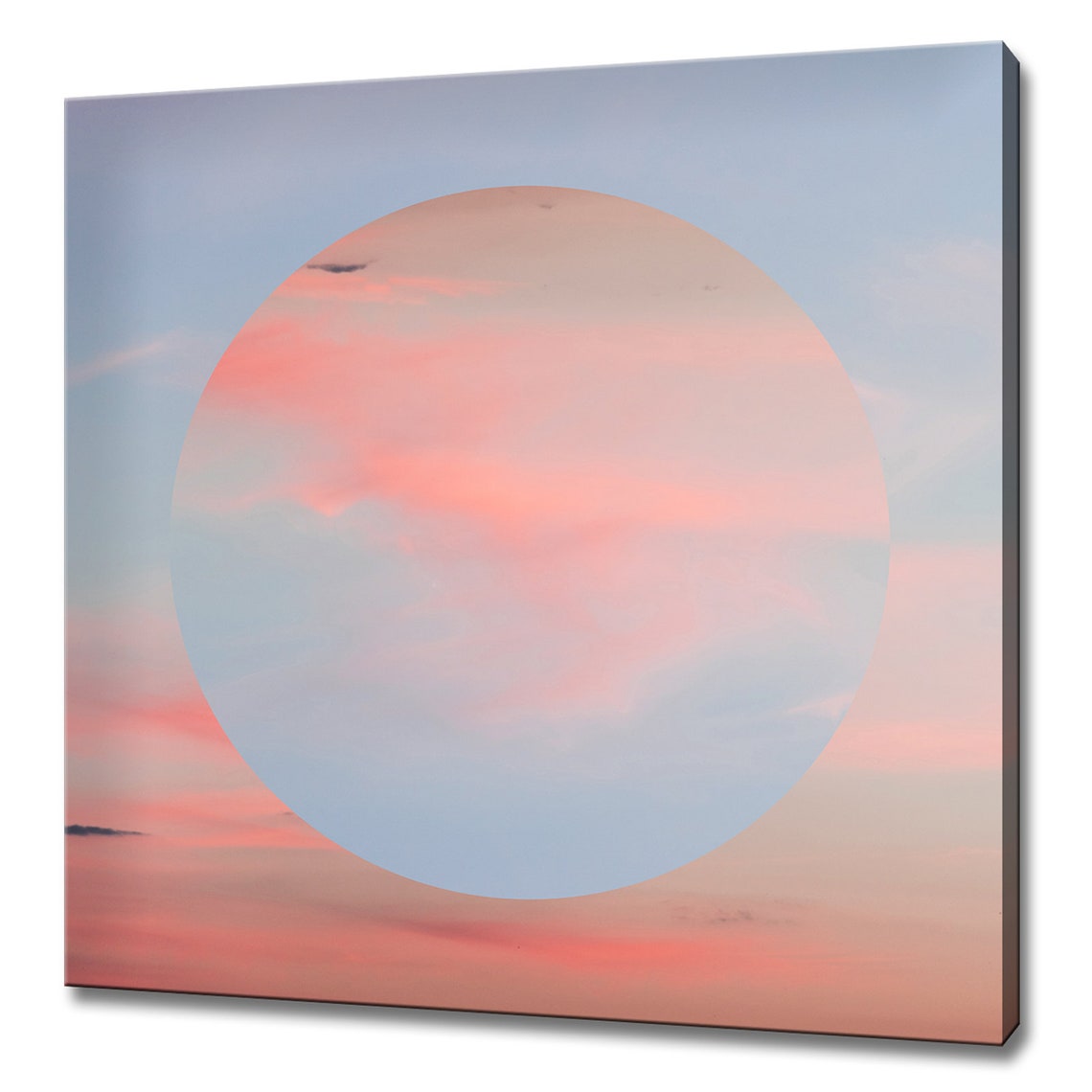 Beautiful Pink Blue Sky Sunset Abstract Modern Design Print Wall Art Picture