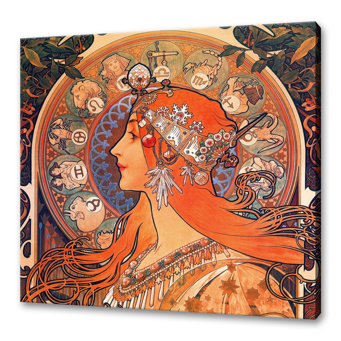 Alphonse Mucha Zodiac Woman Art Nouveau Art Print
