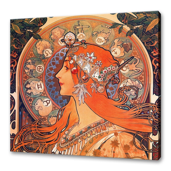 Alphonse Mucha Zodiac Woman Art Nouveau Art Print