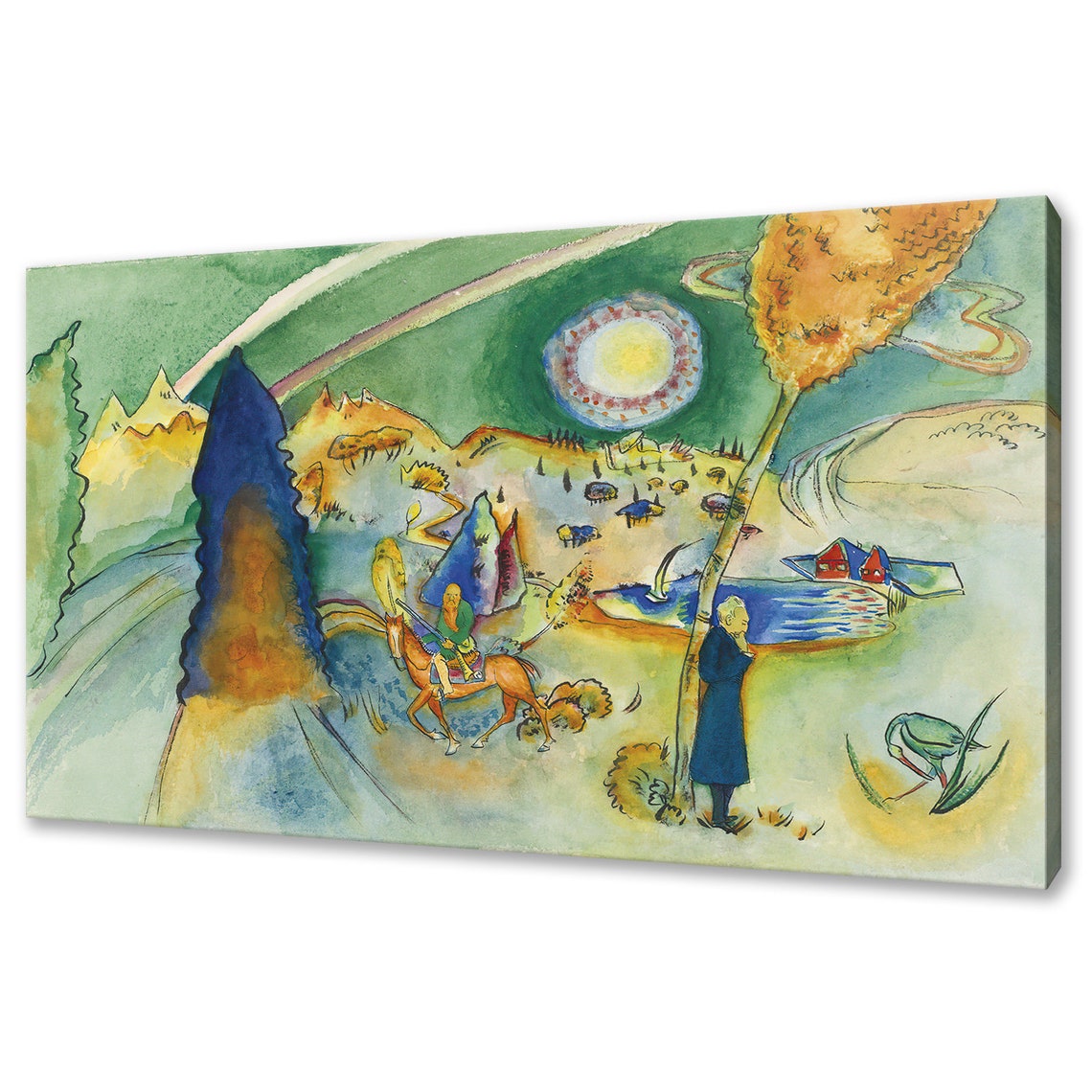 Wassily Kandinsky Aquarell Fr Poul Bjerre 1916 Classic Design Abstract Decor Reproduction Print Wall Art Picture