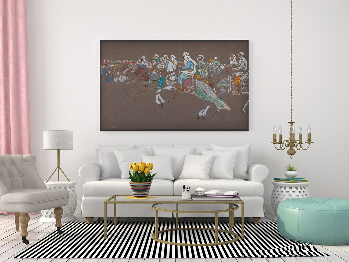 Wassily Kandinsky Arab Cavalry 1905 Classic Abstract Reproduction Art Poster - Image 2
