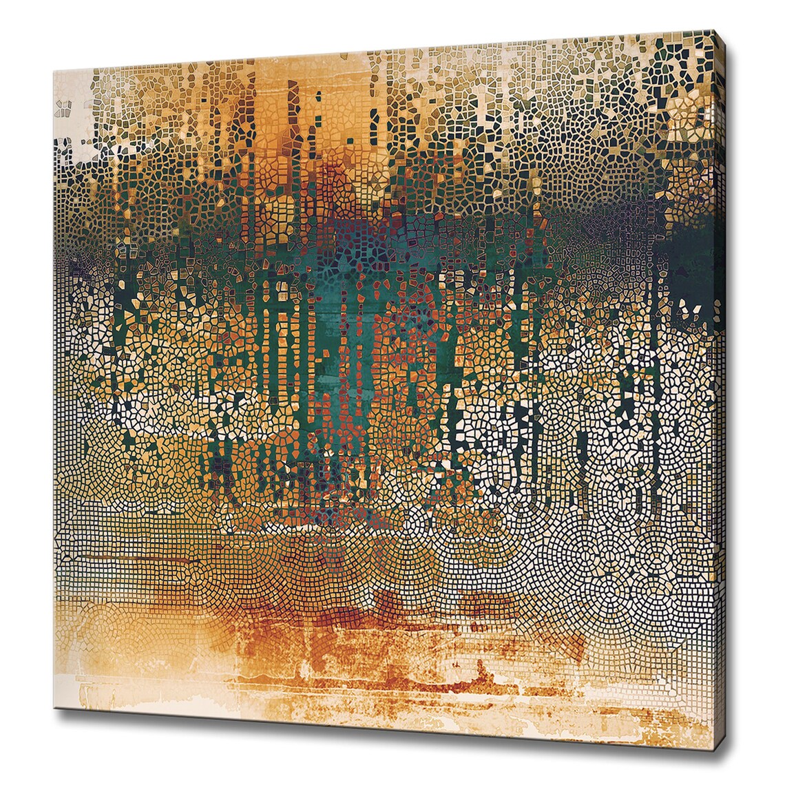 Abstract Mosaics, Vintage Grunge Modern Art Print