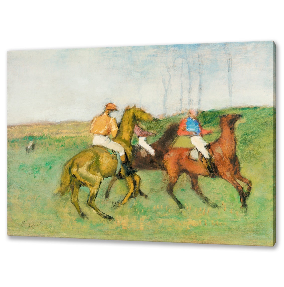 Edgar Degas Jockeys On Racing Horses Impressionist Art Print