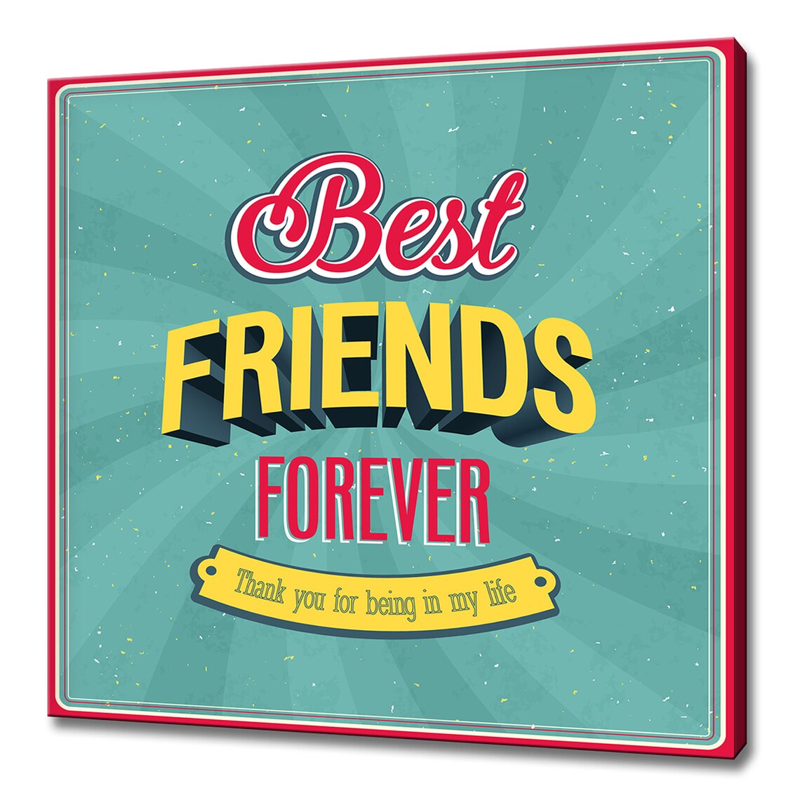 Best Friends Forever Vintage Retro Friendship Quote Thank You Sign Wall Poster