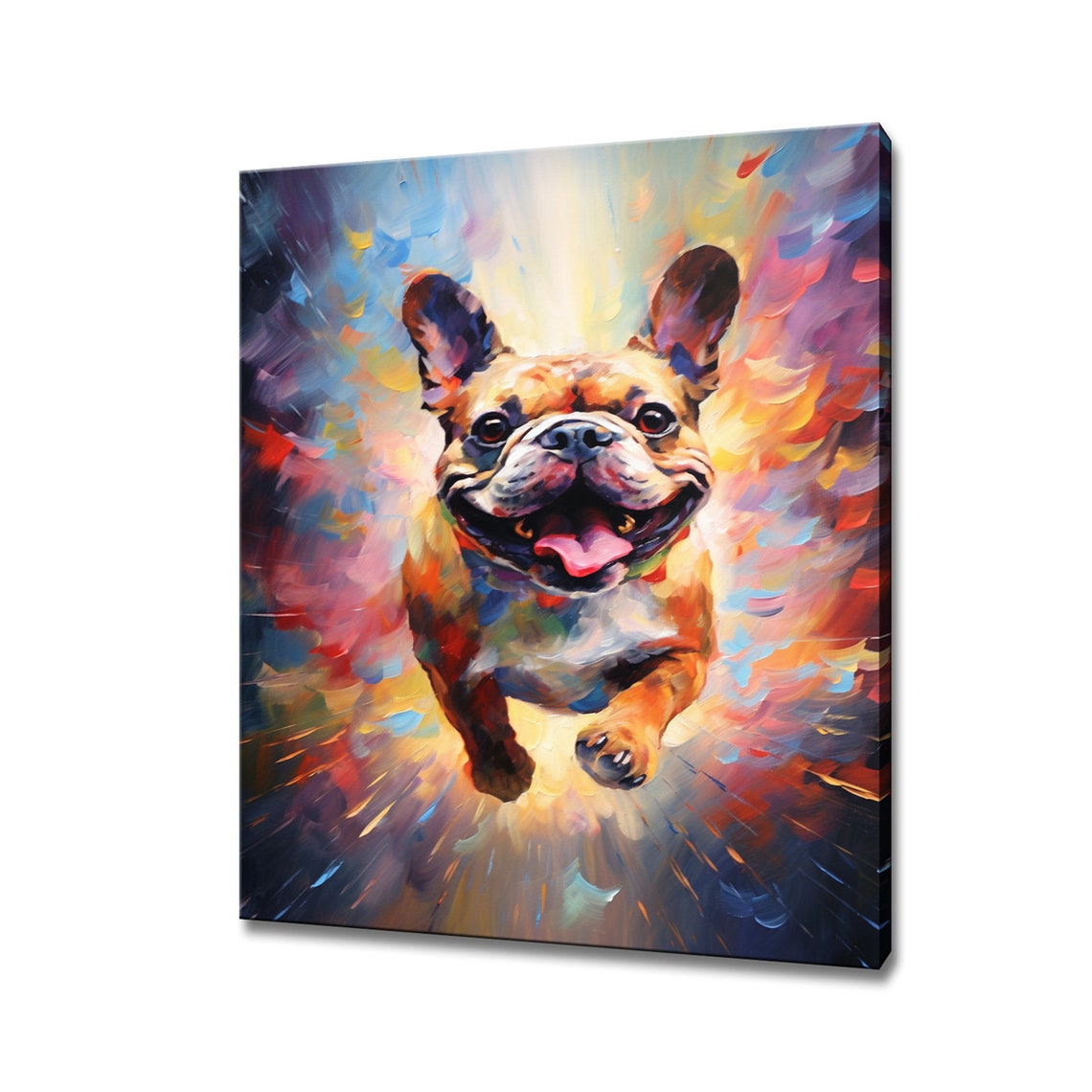 French Bulldog Dog Animal Print Gift For French Bulldog Dog Lover Colourful Dog Portrait Painting Print Pet Dog Wall Decor