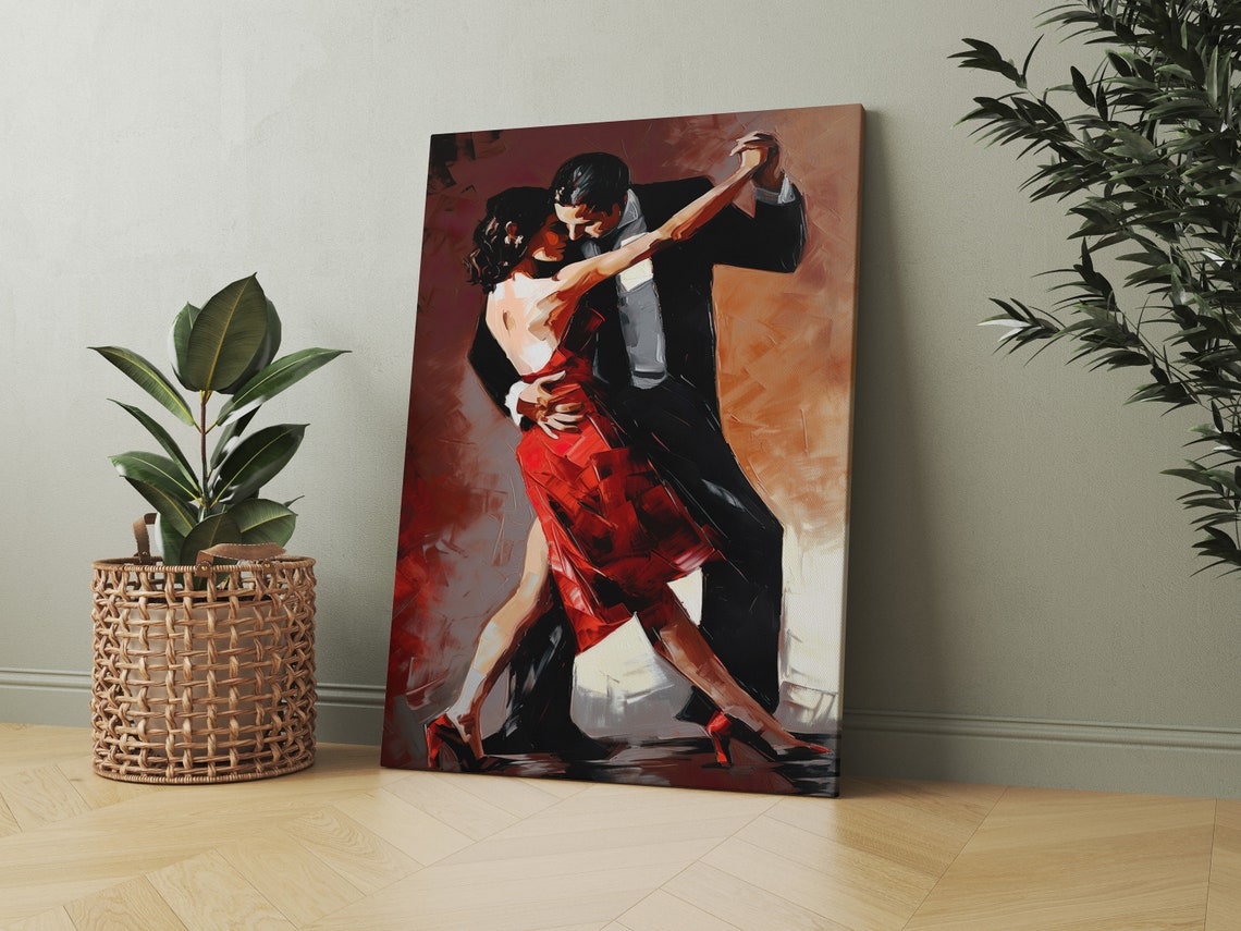 Beautiful Couple Dancing Tango Together Colourful Painting Modern Design Print Home Decor Wall Art Wall Hanging Picture - Image 2