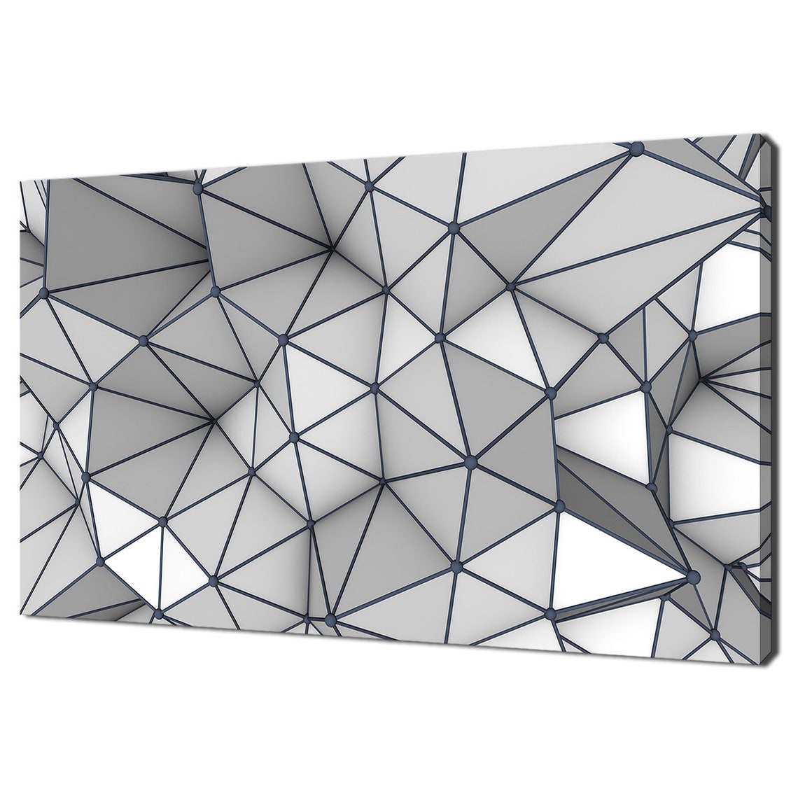 3d Grey Abstract Low Poly Geometric Triangles Modern Design Home Decor Print Wall Art Picture
