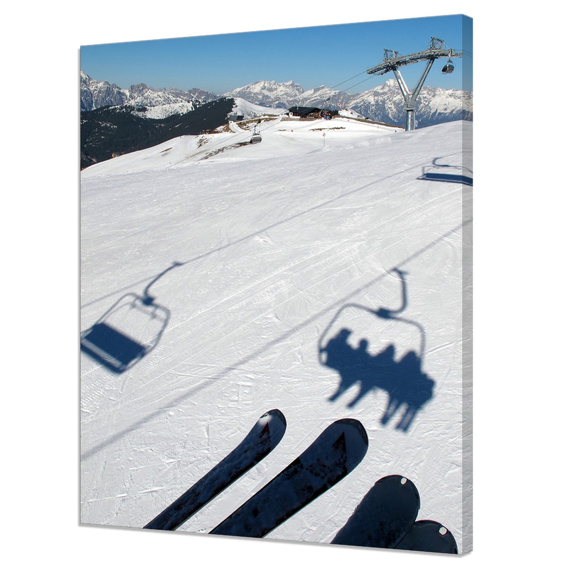 Chair Lift Shadows On Snow Austria Ski Resort Modern Design Print Home Decor Wall Art Wall Hanging Picture