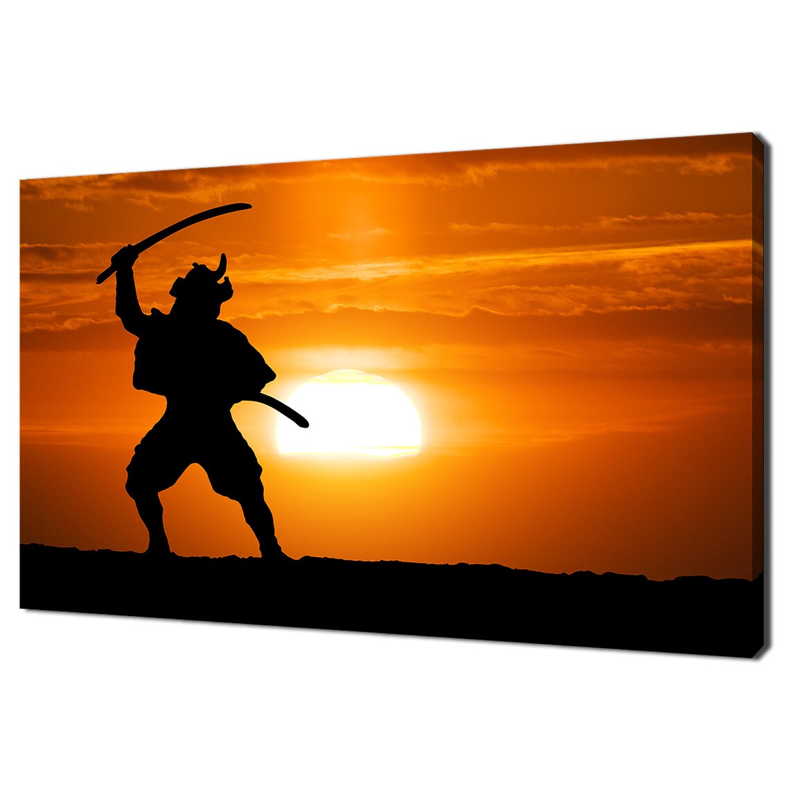 Samurai Warrior At Sunset, Modern Design Print